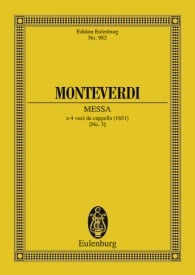 Monteverdi: Messa Nr. III in g M xvi, 1 (Study Score) published by Eulenburg